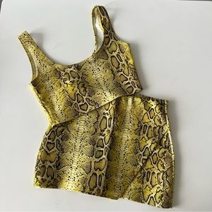 Yellow Snakeskin Skort Set | Missguided